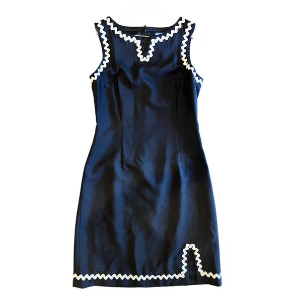 Elegant J McLaughlin | Black Dress with White Accent - Picture 8 of 11